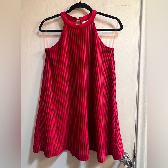 GB Girl’s Red Velvet Red Holiday Dress (Size L) - Picture 1 of 8